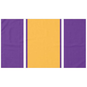 Helder Goudgeel Wit Paarse Racing Stripes Tafelkleed
