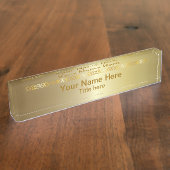 Helder goudgoud | Naam en titel DIY Naambordje (Zijkant)