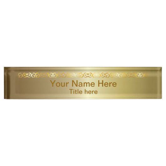 Helder goudgoud | Naam en titel DIY Naambordje (Voorkant)