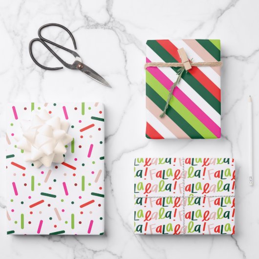 Helder grillig kerstvakantie inpakpapier vel (Voorkant)