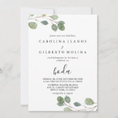Helder groen botanische eucalyptus Boda Wedding Kaart (Voorkant)