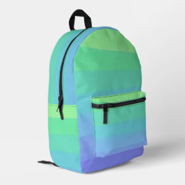 Helder groen en blauw verloop bedrukte rugzak