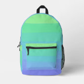 Helder groen en blauw verloop bedrukte rugzak (Voorkant)