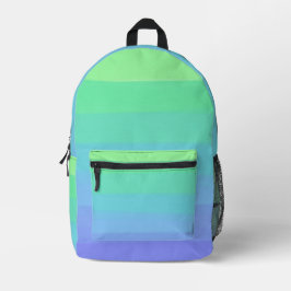 Helder groen en blauw verloop bedrukte rugzak