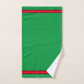 Helder Groen en Rood Kerstmis Ornament Bad Handdoek (Handdoek)