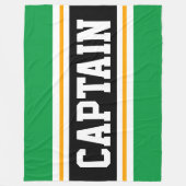Helder Groen Geel Zwart CAPTAIN Racing Stripes Fleece Deken (Voorkant)