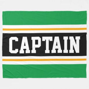Helder Groen Geel Zwart CAPTAIN Racing Stripes Fleece Deken