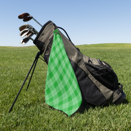 Helder groen geruit geruit patroon golfhanddoek (Groen)