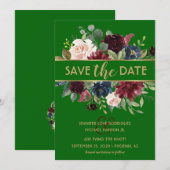 Helder groen gouden Merlot marineblauw boho save t Kaart (Voorkant / Achterkant)