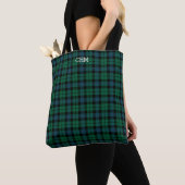 Helder Groen Plaid MacKay Tartan Optioneel Monogra Tote Bag (Dichtbij)