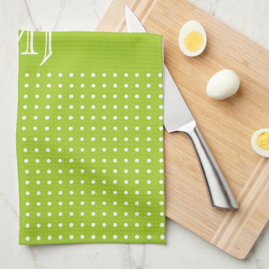 Helder & Groen Polkadot Patroon Theedoek (Quarter Fold)