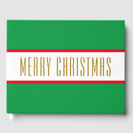 Helder Groen Rood Wit Strepen MERRY CHRISTMAS Gastenboek