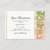 Helder Groen Roze Glitter Witte en Gouden Diamante Visitekaartje (Achterkant)