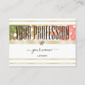 Helder Groen Roze Glitter Witte en Gouden Diamante Visitekaartje (Voorkant)