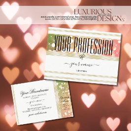 Helder Groen Roze Glitter Witte en Gouden Diamante Visitekaartje