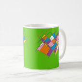 Helder groen splash multi kleuren ontwerp koffiemok (Voorkant rechts)