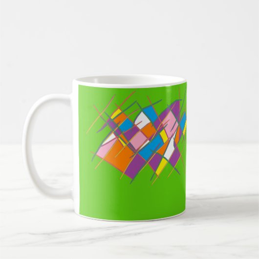 Helder groen splash multi kleuren ontwerp koffiemok (Links)