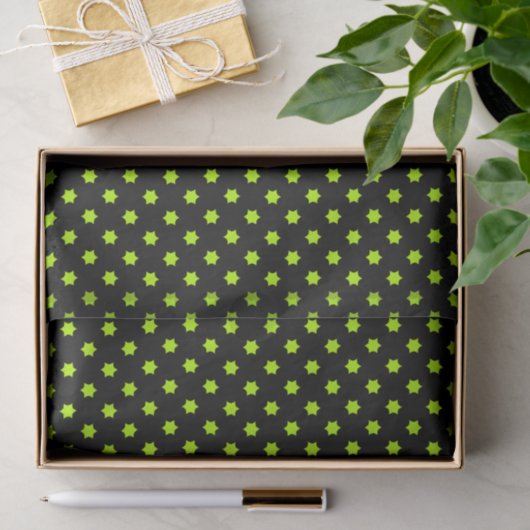Helder groen sterrenpatroon tissuepapier (Geschenk)