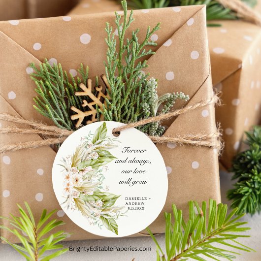 Helder groen tropisch pampasgras  ronde sticker