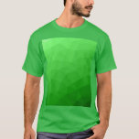 Helder groen verloop geometrisch maaspatroon t-shirt<br><div class="desc">Elegant modern geometrisch t-shirt voor iedereen. Lichtgroene gradiënt geometrisch mesh patroon heldere driehoeken ombre. Driehoek geometrisch netwerk met licht donkergroen ombre gradiënt ontwerp.</div>