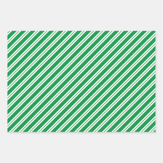 Helder Groen & Wit Gecoördineerde Kerstmis Inpakpapier Vel (Voorkant 3)