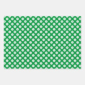 Helder Groen & Wit Gecoördineerde Kerstmis Inpakpapier Vel (Voorkant 2)