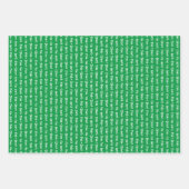 Helder Groen & Wit Gecoördineerde Kerstmis Inpakpapier Vel (Voorkant)