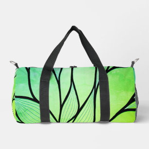 Helder groene creatieve bladpatroon  plunjezak