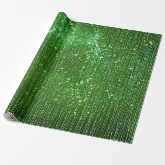 Helder groene glittersparkels cadeaupapier (Uitgerold)