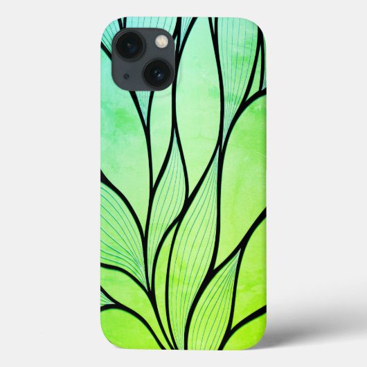 Helder groene tinten creatief bladpatroon Case-Mate iPhone case (Achterkant)