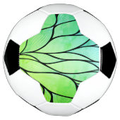Helder groene tinten creatief bladpatroon voetbal (Gedraaid)