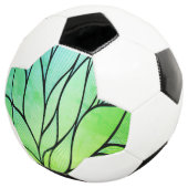 Helder groene tinten creatief bladpatroon voetbal (Drie kwart)