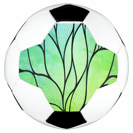 Helder groene tinten creatief bladpatroon voetbal (Voorkant)