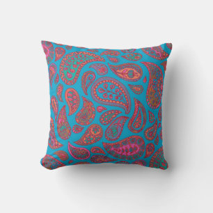 Helder hand getekend Paisley patroon Kussen