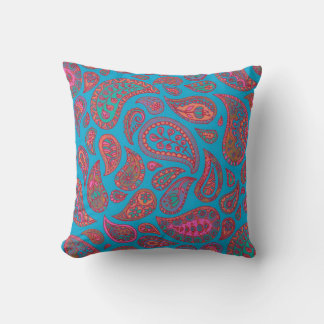 Helder hand getekend Paisley patroon Kussen