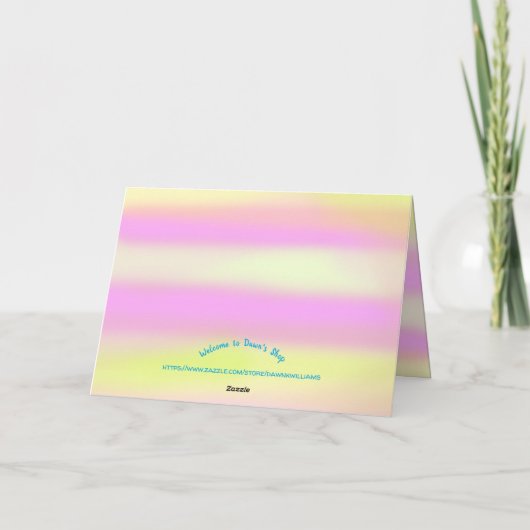 Helder Happy Diwali Waterverf Geel Roze Sinaasappe Kaart (Achterkant)