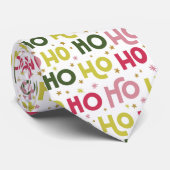 Helder Happy Ho Ho Typografische Patroon Stropdas (Opgerold)