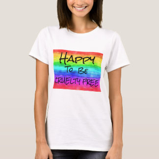 Helder "Happy to be Cruelty Free" T-shirt voor dam