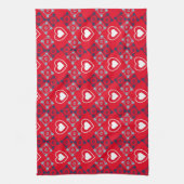 Helder hartjes patroon rood      theedoek (Verticaal)