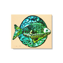 Helder hedendaags Vriendelijke Vis fine art print