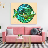 Helder hedendaags Vriendelijke Vis fine art print (Insitu (Woonkamer))