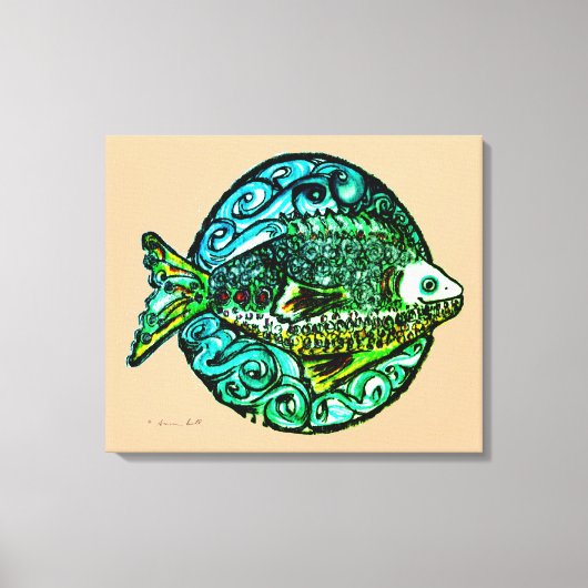 Helder hedendaags Vriendelijke Vis fine art print (Voorkant)