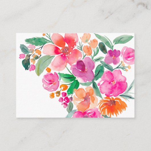 Helder heet roze herfst bloemenscript bruids regis informatiekaartje (Achterkant)