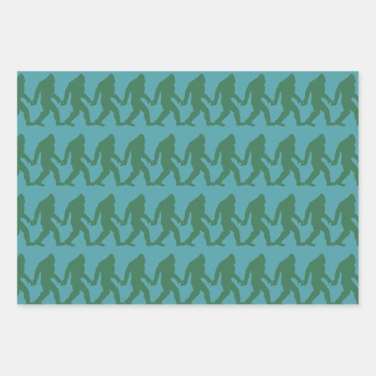 Helder Heet Roze, Koraal, Turquoise Bigfoot Inpakpapier Vel (Voorkant 3)