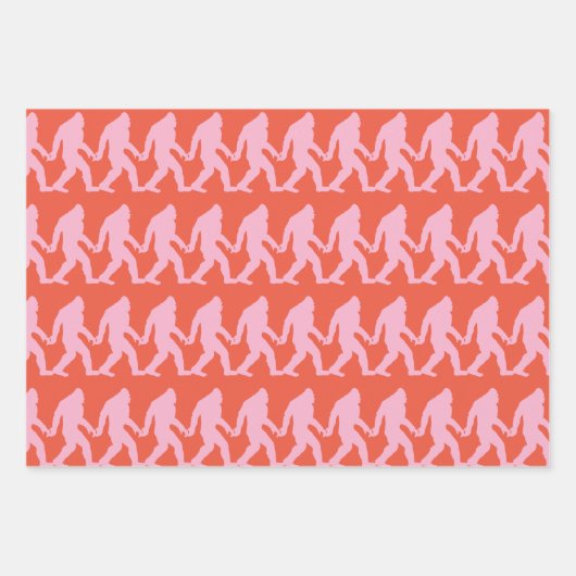Helder Heet Roze, Koraal, Turquoise Bigfoot Inpakpapier Vel (Voorkant)