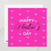 Helder Heet Roze Lavendel Harten Gelukkige Galenti Feestdagenkaart (Voorkant / Achterkant)
