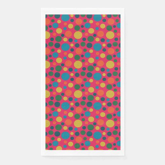 Helder heet roze polka dot patroon servet (Voorkant)