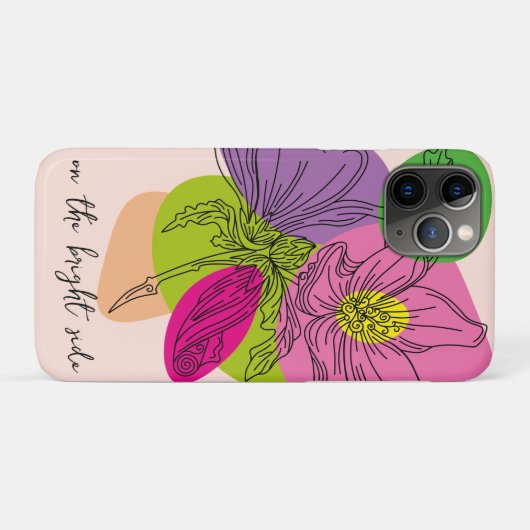Helder Hibiscus Flower Line Art Case-Mate iPhone Case (Achterkant (horizontaal))