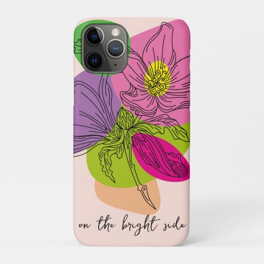 Helder Hibiscus Flower Line Art Case-Mate iPhone Case (Achterkant)