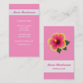 Helder Hibiscus op roze Visitekaartje (Voorkant / Achterkant)
